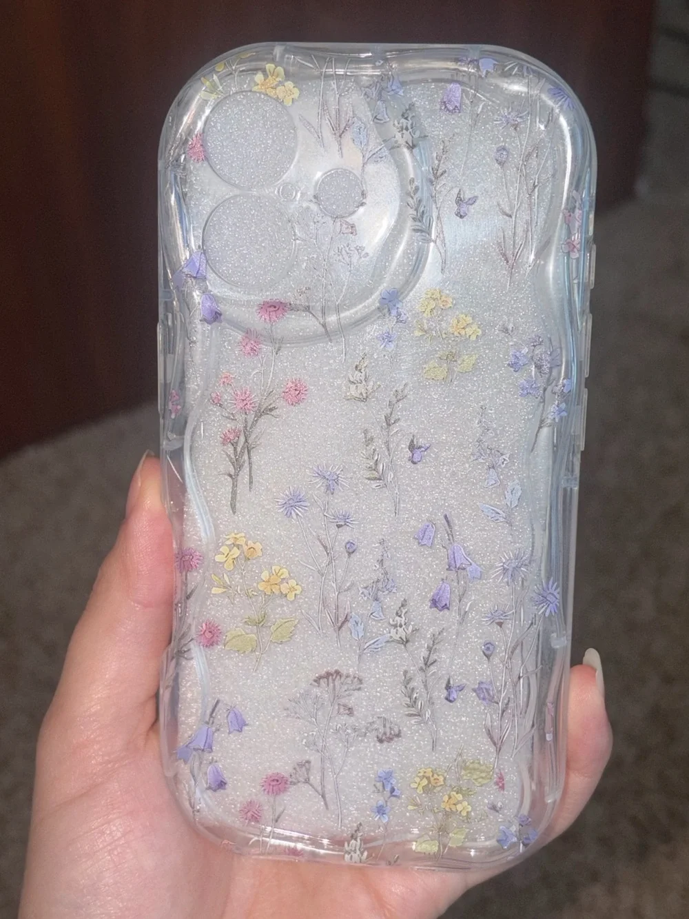 Clear iPhone 16 Floral Phone Case with Pastel Flowers